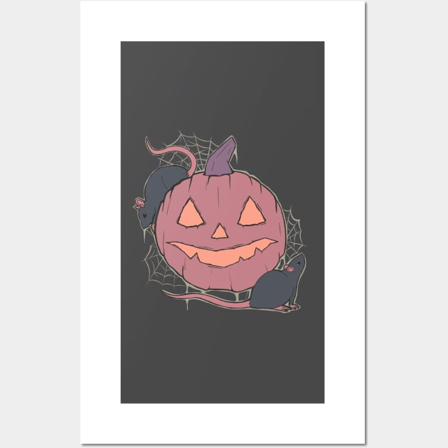 Haunted Pumpkin & Rats Wall Art by Adrielle-art